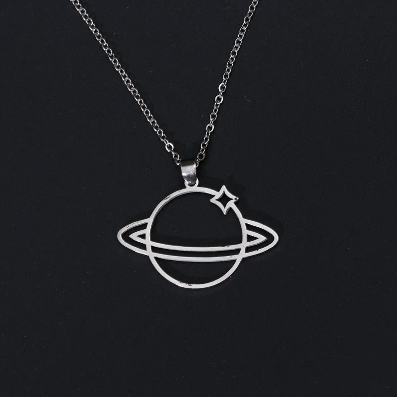 

European American trendy Falling Planet Hip Hop Necklace Titanium Just Unfading Starry Sky Sweater Chain Accessories Necklace