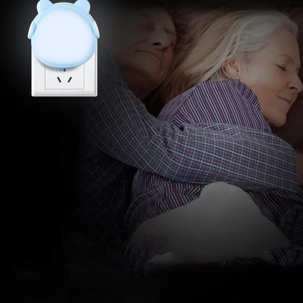 

Mini Cute Bear LED Automatic Sensor Bedroom Lamp Light Control Night Lights US No Radiation Give Family a Sense of Security