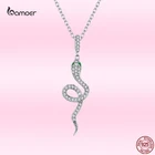 Bamoer, классическое ожерелье из стерлингового серебра 925 пробы с животными, змеиное ожерелье для женщин, Трендовое ожерелье с подвеской в виде сердца, Подарок на годовщину