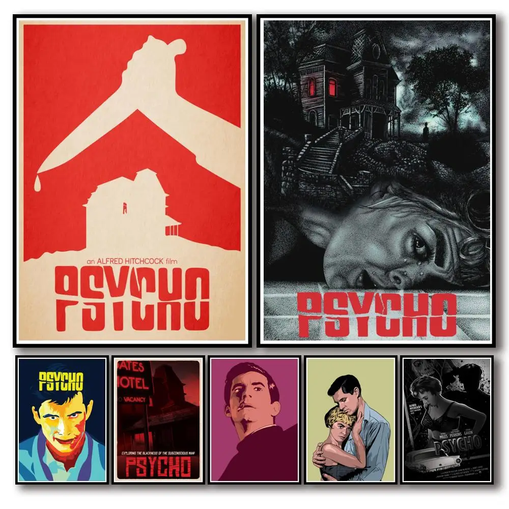 

31 Designs Hitchcock Movie Psycho Whitepaper Poster Artwork Homedecal Fancy Wall Sticker for Coffee House Bar