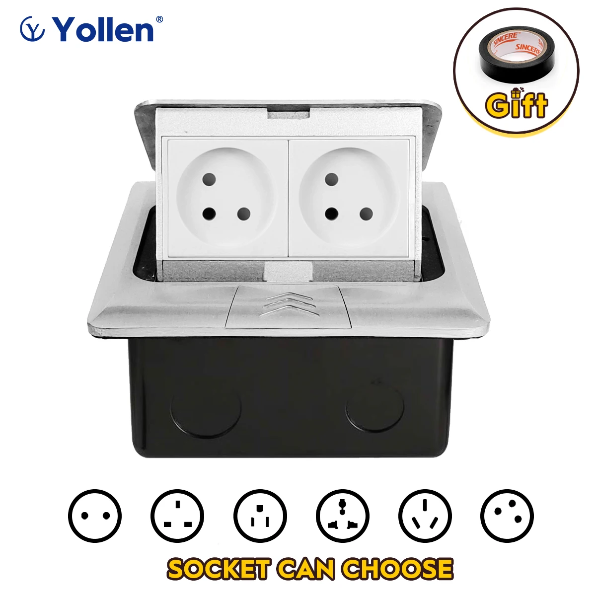 Soquete de Chão Padrão Israel Tomada Elétrica de Duas Vias com Combinação Modular Soquetes elétricos