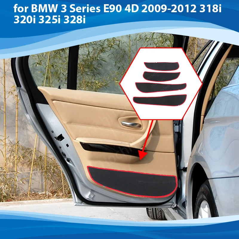 

Protective Mat Side edge cover Door Inside Guard Car Door Anti Kick Pad Sticker for BMW 3 Series E90 4D 2009-12 318i Accessories