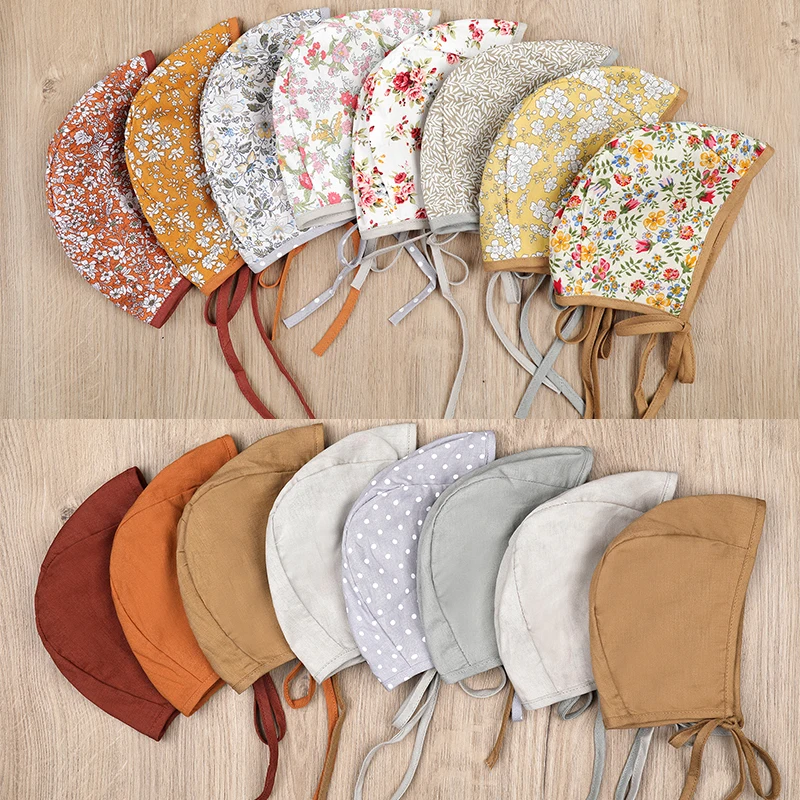 

Baby Newborn Girls Boys Hat Newborn Double Sided Vintage Photography Basic Soft Kids Cotton Beanie Outdoor Caps 0-18M