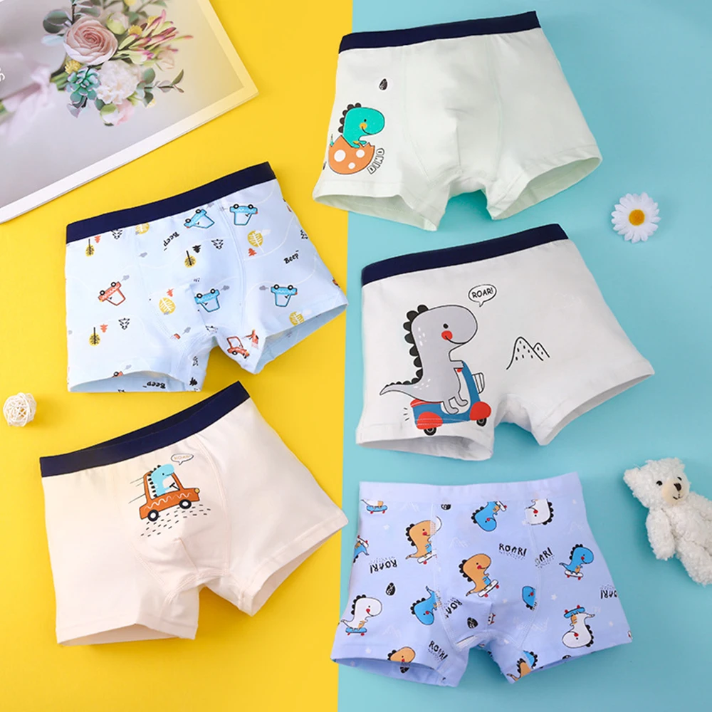 Купи Children's Underwear For Kids Cartoon Shorts Cotton Underpants Boys Panties Car Dinosaurs Pattern 3/5Pcs Lot за 437 рублей в магазине AliExpress