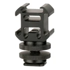 Тройной адаптер холодного башмака для камеры, фотокамера для светодиодных мониторов светодиодный микрофоновстудийной вспышки видеокамеры