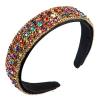 wholesale new wide cross rhinestone bling full diamond headband women colorful crystal luxury hairband 2021 hair accessories