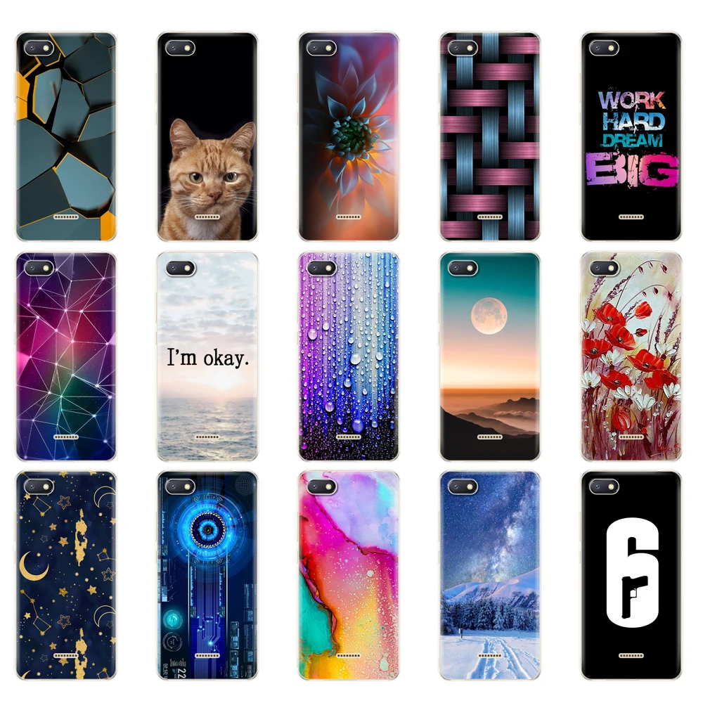 Чехол для xiaomi Redmi 6a чехол с полной защитой мягкая задняя крышка из ТПУ телефона 6 A