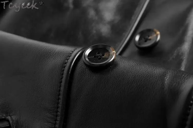 Куртка мужская короткая из натуральной воловьей кожи весна-осень