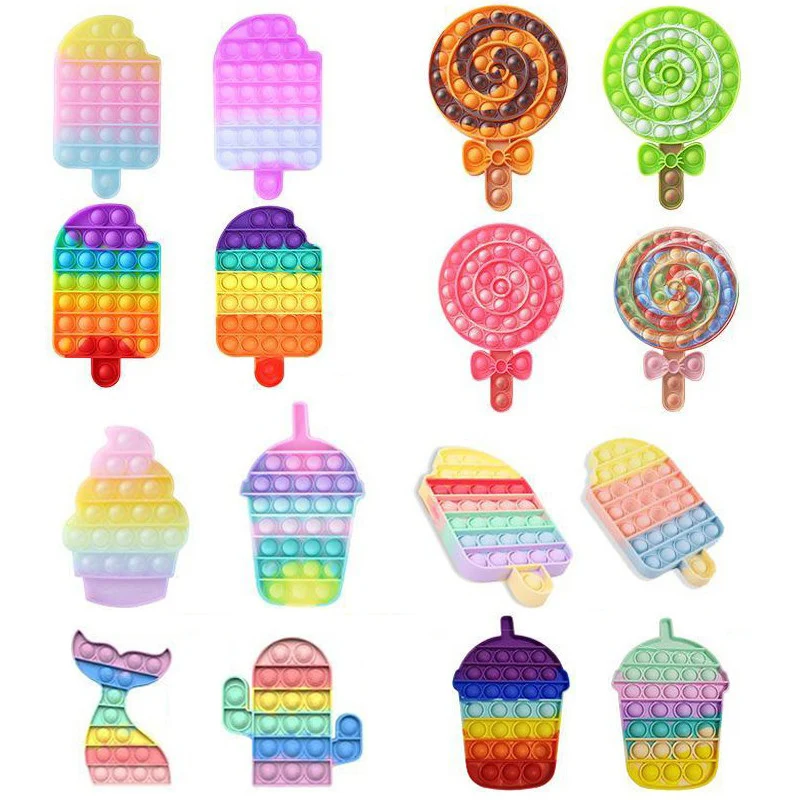 Забавные силиконовые пузырьки в форме мороженого многоразовые игрушки