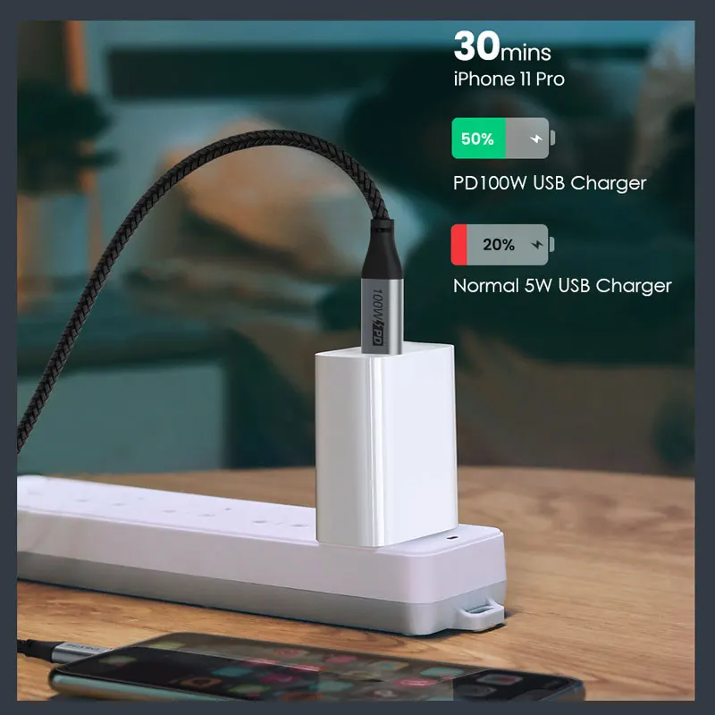 Кабель CABLETIME с USB C на PD 100 Вт для Huawei Mate 30 QC 4 0 кабель быстрой зарядки type c Macbook Air Samsung