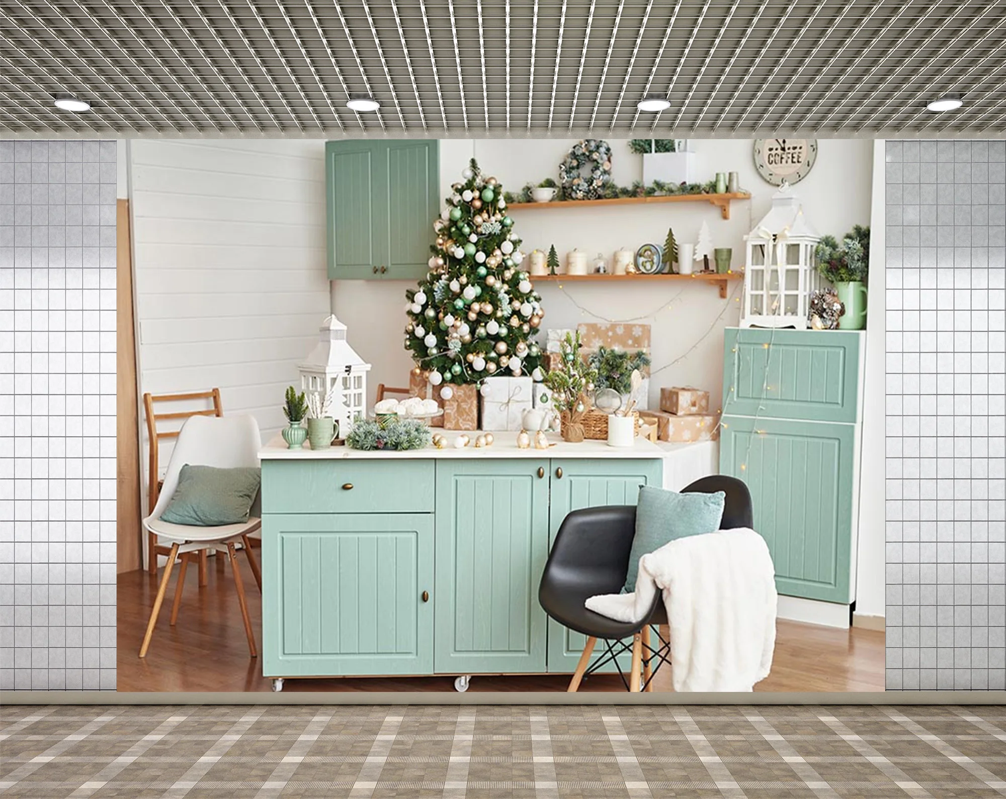 

Рождественский фон для студийной фотосъемки Lyavshi с изображением деревянного пола и украшения для детского душа