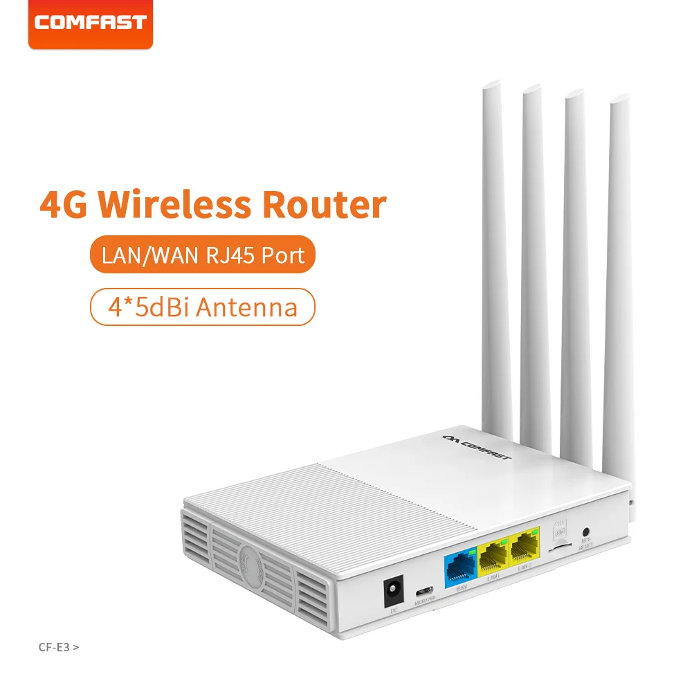 

Wi-Fi-роутер 4G с поддержкой Sim-карты, 150 Мбит/с, 4G LTE FDD/TDD, разблокированный роутер с внешним покрытием Wi-Fi с внешними антеннами, WAN/LAN RJ45 E3 AP