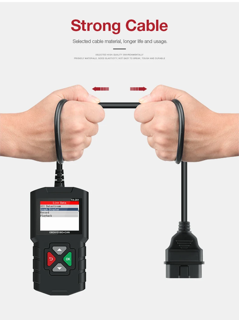 YA101 YA201 OBD2 сканер OBD II автоматический считыватель кодов автомобильный диагностический инструмент PK obdlink easydiag OM123 CR319 AD310 ELM327 V1.5 инструмент сканирования
