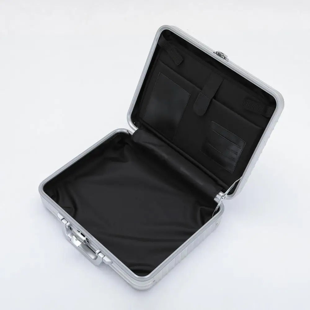 

Men Briefcase Metal Aluminum Hard Sided Office Document Business Case Travel Commercial Suticase Attache Case