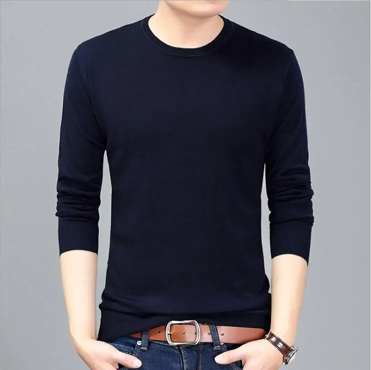 ZNG 2020 neue Pullover Männer Herbst Winter Warme Mens Gestrickte Wolle Pullover Einfarbig Casual Pull Homme Baumwolle Pullover Männer