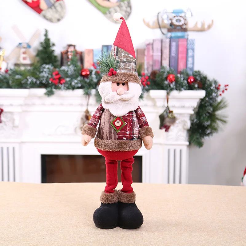 

New Year Retractable Standing Christmas Doll Merry Christmas Decor For Home Santa Claus Deco Christmas Ornament Xmas Gifts