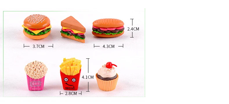 6 шт. Ресторан поддельный картофель фри гамбургер еда ребенок мальчик девочка
