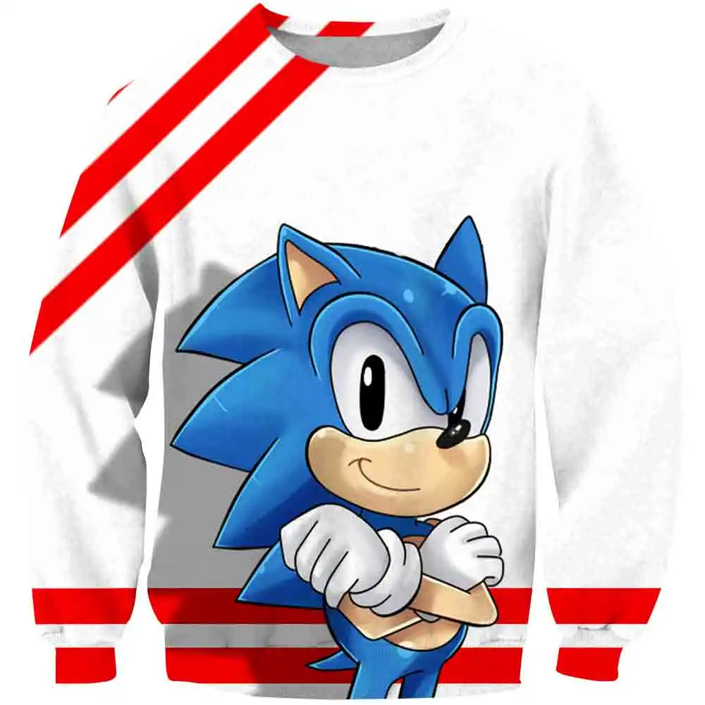 2020 осень Sonic зубная щётка 3D футболка с длинными рукавами Принт Свитшот Классный