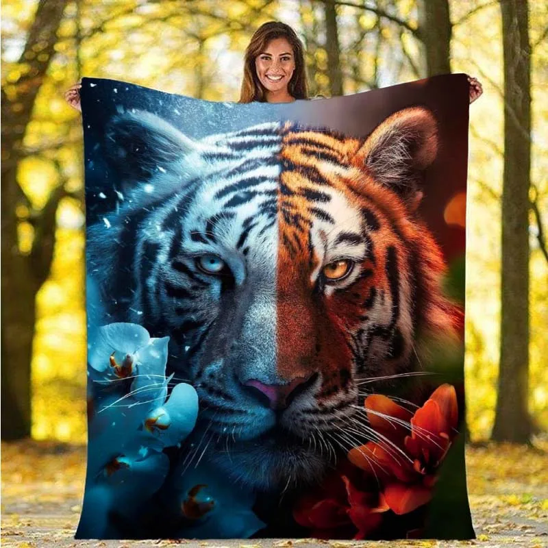 

Tiger Decke Flanell Decke Super Weiche Fleece Werfen Decken Leichte Warme Decke für Schlafzimmer Couch Sofa