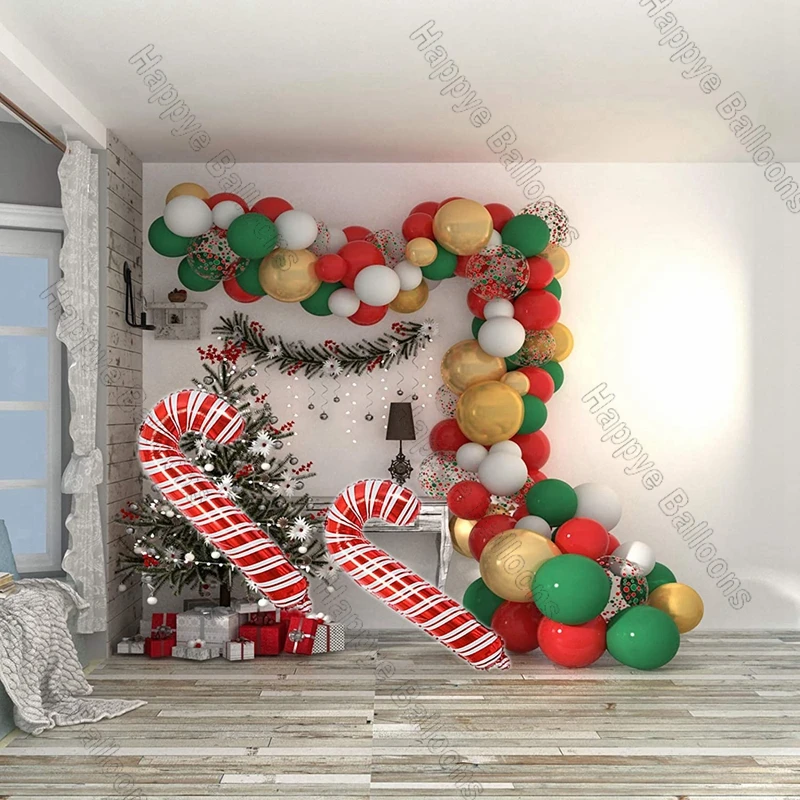

148pcs New Year's Eve Decorations 2022 Chrome Gold Matte Red Latex Balloons Arch Garland Kit Christmas Party Thanksgiving Decor