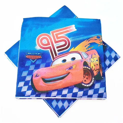 Napkin 20pcs 24 шт. 95 автомобилей Молния Маккуин детские подарки на день рождения принадлежности кекс душ кекс топперы выбор украшения подарок душ - Цвет: Napkin 20pcs