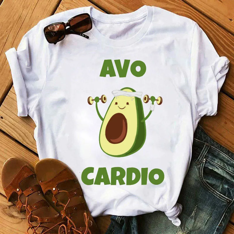 

Funny Women Tshirt Summer Short Sleeve Tops Tee Angry Avocado Printed Cartoon T-shirt Female Graphic Tee Shirts Camiseta Femina
