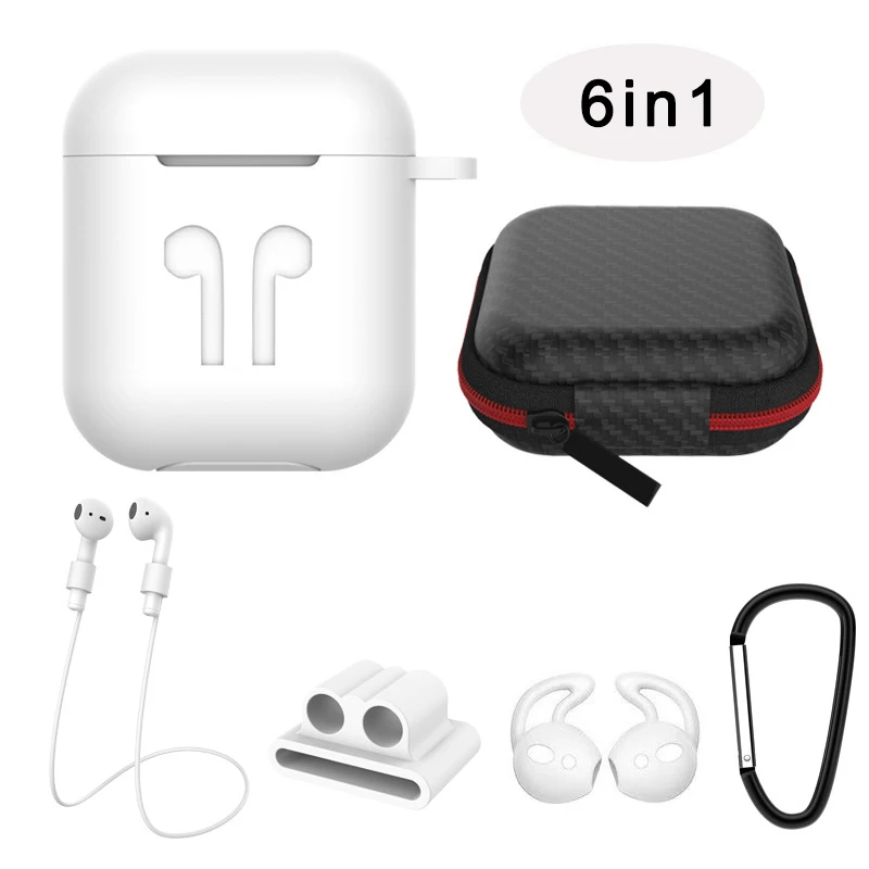 White Set-Box 6 в i идеальный чехол для airpods 2 1 чехол противоударный для Apple Air pods 1 защитный чехол для наушников водонепроницаемый чехол s Аксессуары - Цвет: White Set-Box