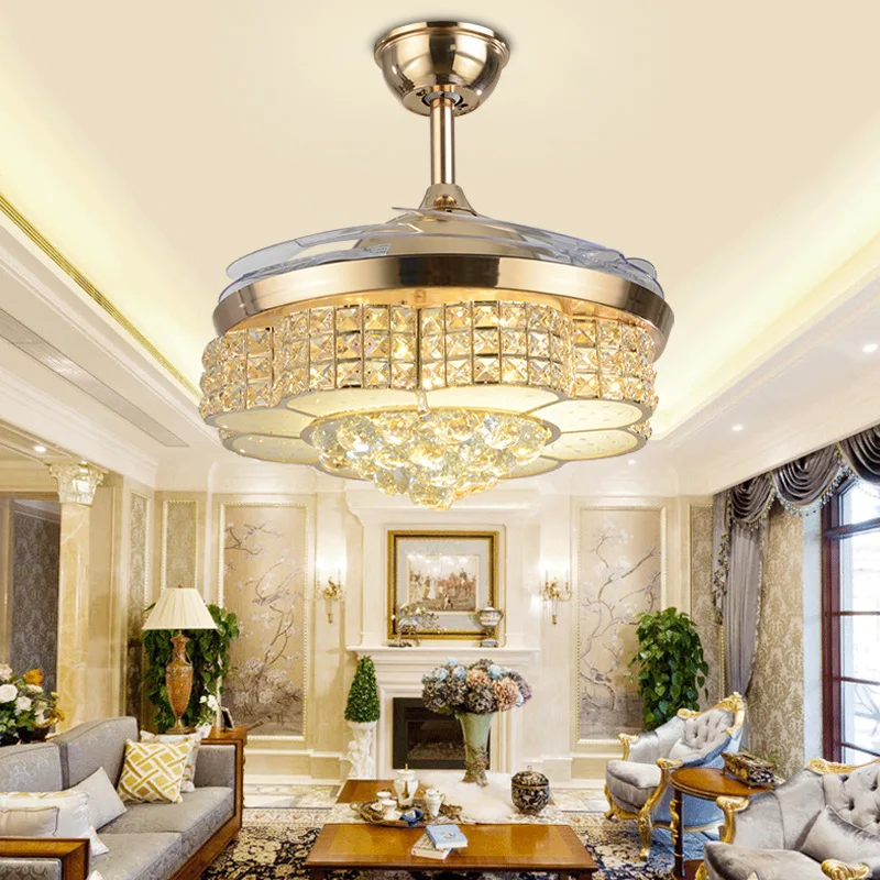 Хрустальный потолочный вентилятор в европейском стиле лампа для дома гостиной