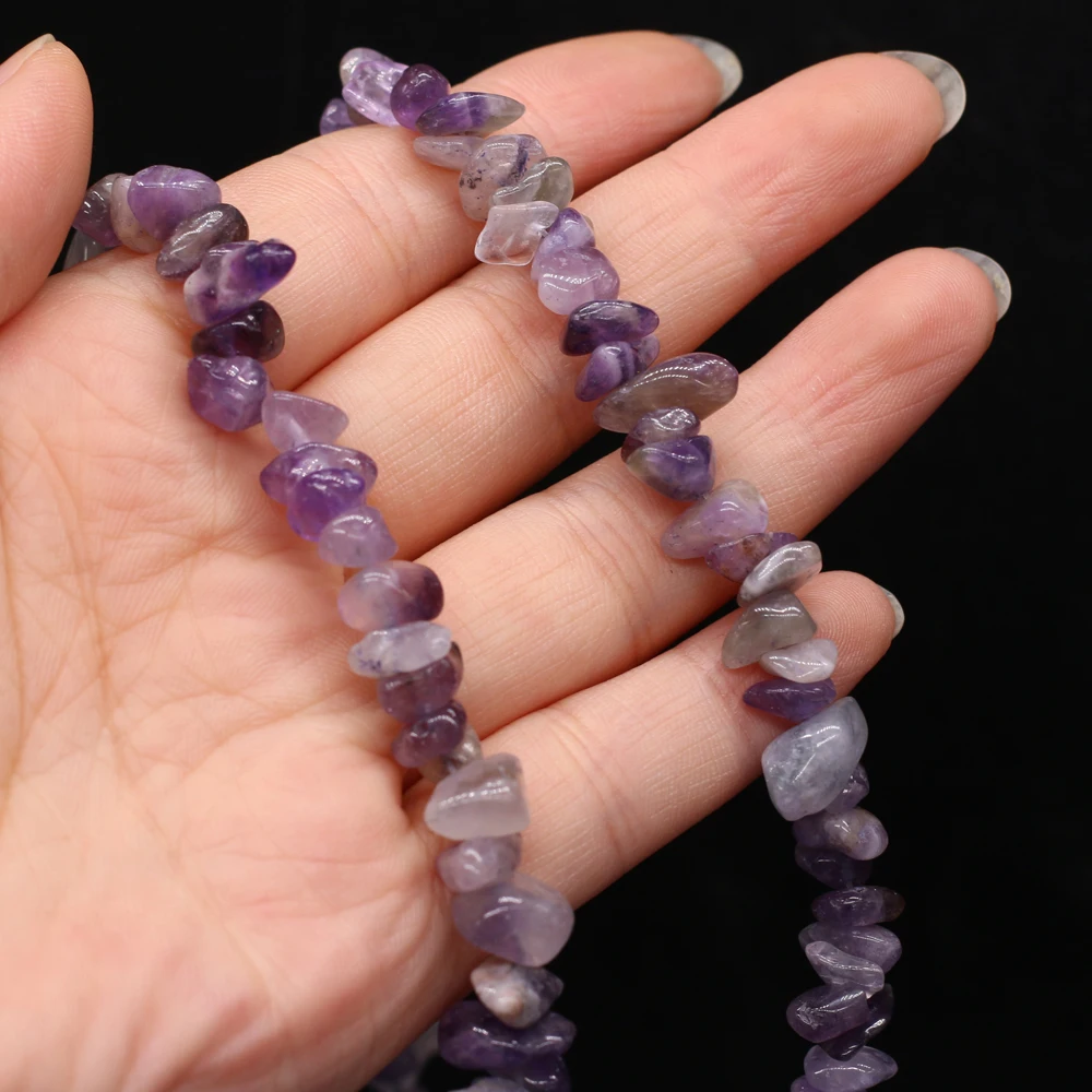 

Fashion2021 New Spot Natural Semi-precious Stones Amethyst Crushed Stone Beads for DIY Necklace Bracelet Jewelry Gift Length40cm