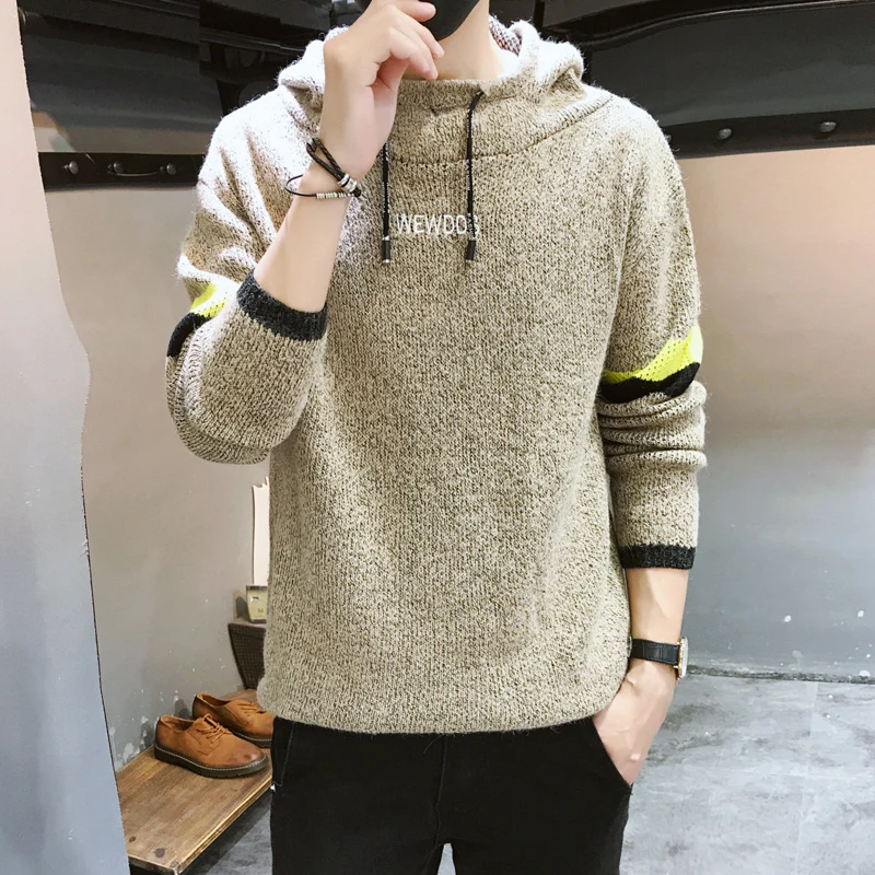 Мужской новый четырехцветный модный тренд 2019 крутой Повседневный простой свитер