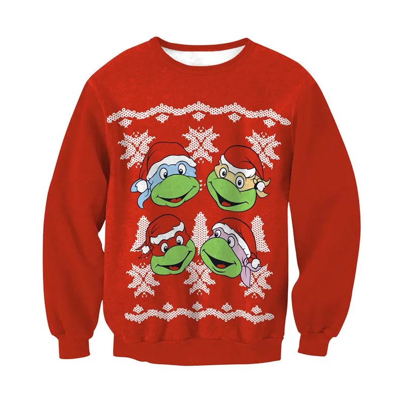 Sweater 19 Унисекс, мужские и женские,, уродливые Рождественские свитера для женщин, с принтом, круглый вырез, свободный женский свитер, Осень-зима, топы, одежда на Рождество, большие размеры - Цвет: Sweater 19