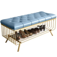 modern simple bed side bench creative leather change shoe bench stool doorway clothing store fitting room sofa footstool