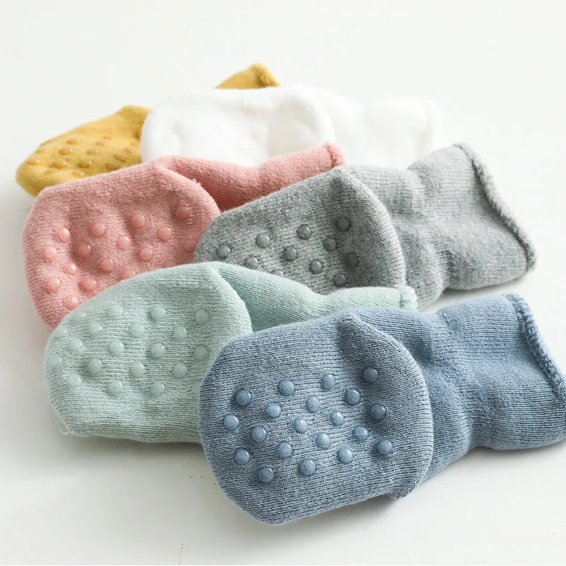 Calcetines de algod&oacute;n suave para beb&eacute;s, medias antideslizantes con dibujos de animales, para Primavera, Oto&ntilde;o e Invierno-3