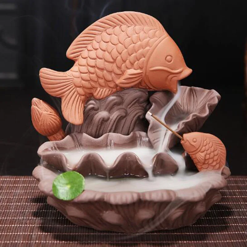 

Watefall Backflow Incense Double Bird on Bamboo Incense Holder Creative Teahouse Ornament Home Decor
