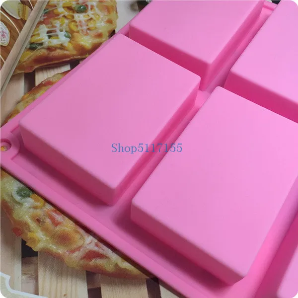 

DHL 50pcs 6 Cavity Rectangle silicone soap mold Bar Bake Mold Silicone Mould Tray Homemade Food Craft Craft soap making