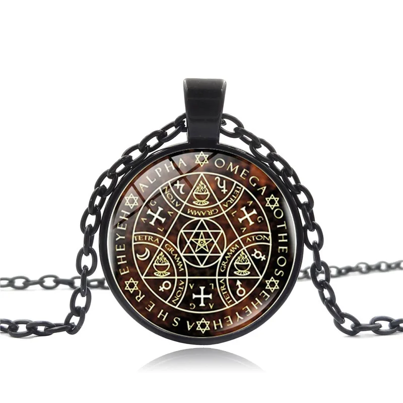 Ожерелье с подвеской из стекла кабошон фото экзорцист кабала оккульт девятые