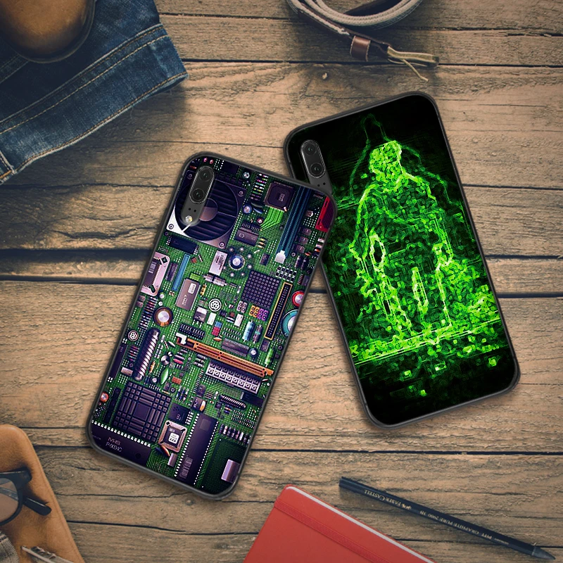 For Huawei P10 P20 2019 P8 P9 Mini P30 LITE for P Smart Z 2018 Pro Cover Circuit board Mobile Phone Cases | Мобильные телефоны и