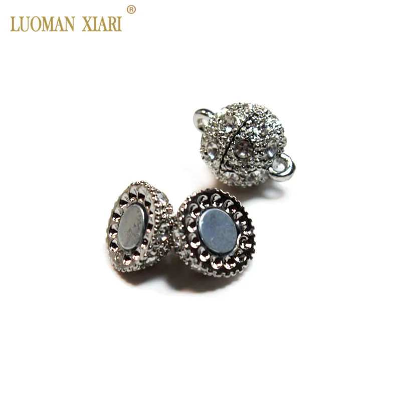 Серебристые золотистые бусины в форме магнитных застежек зеркальные