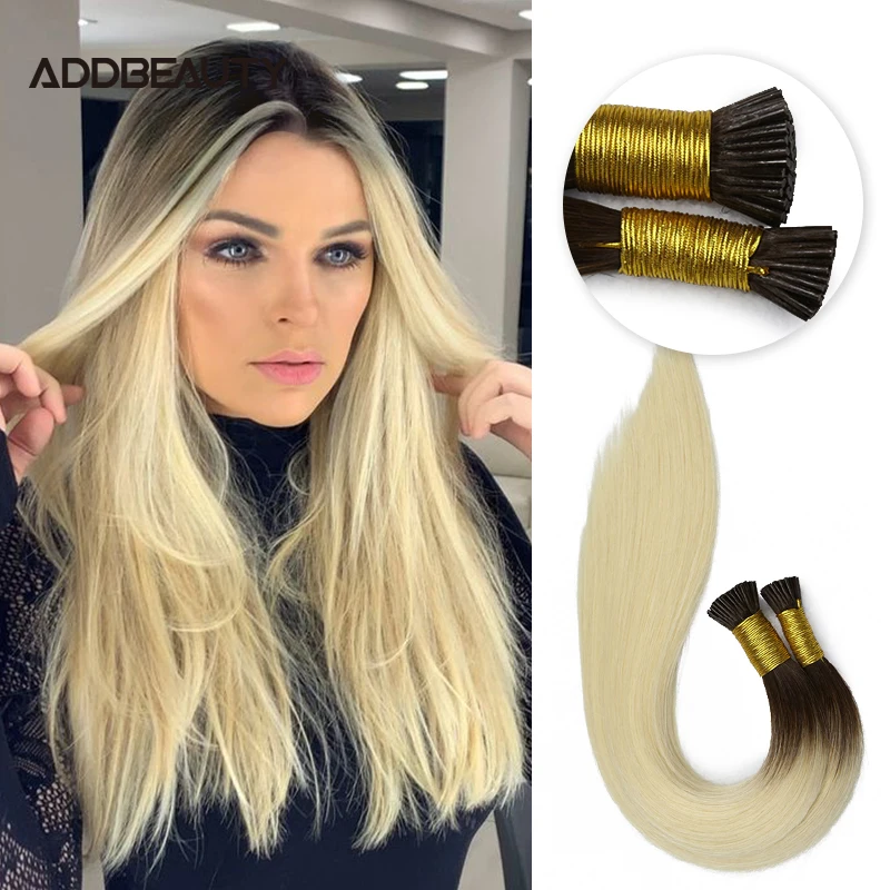 

Straight I Tip Fusion Hair Keratin Capsules Brazilian Raw Virgin Human Hair Extension High Quality Thick End Ombre Dark Color