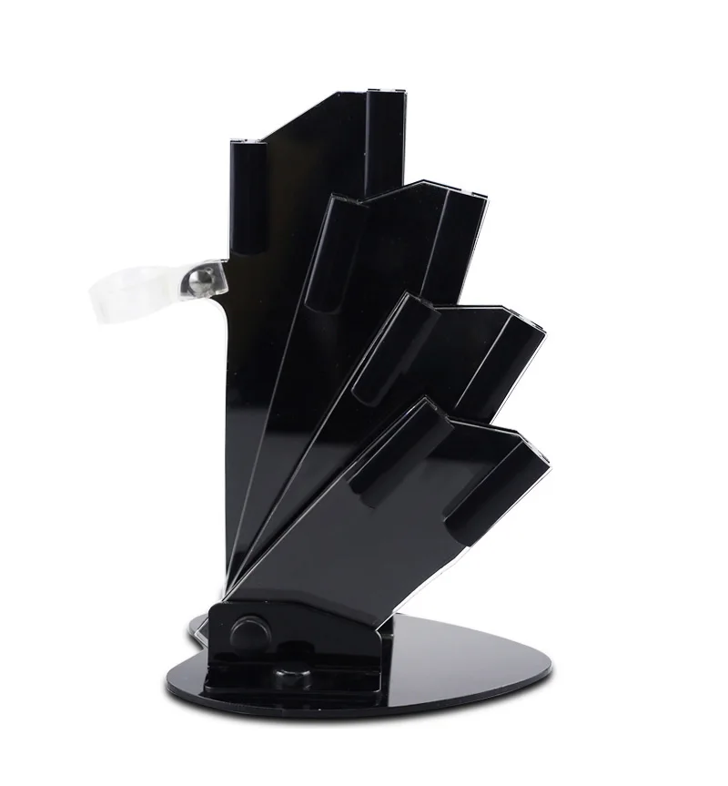

Knife Stand Used For 3" 4" 5" 6" Ceramic Knife + One Peeler High Grade Acrylic Knife Holder Black Knife Block