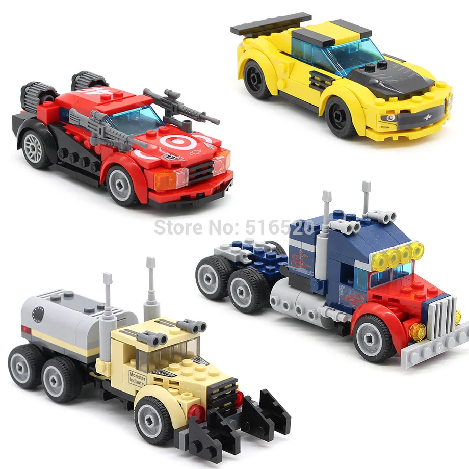 Трансформер Robotcar превращается в робот создатель строительные блоки мини кирпичи