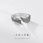 В стиле ретро; В стиле панк для мужчин и женщин, дьявол кольцо с крыльями ангела модные готические высокие вязаные разъединяющееся кольцо трендовые мужские и женские уличные в стиле хип-хоп вечерние ювелирные изделия аксессуары