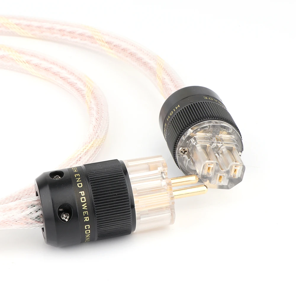 Hi-end 6N OCC 12TC Audiophile Европейский AC Мощность шнур с золотым покрытием Schuko EUR Connecotor
