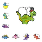 Брелки из ПВХ для ключей, модные милые Мультяшные Брелоки для ключей с веселым рисунком динозавра, женские и мужские брелоки с животными, 20 шт.