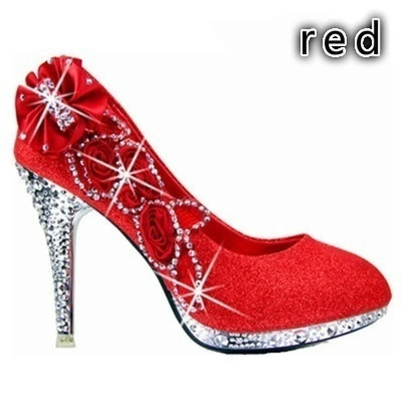 Свадебная обувь женские свадебные туфли-лодочки на платформе с кристаллами и