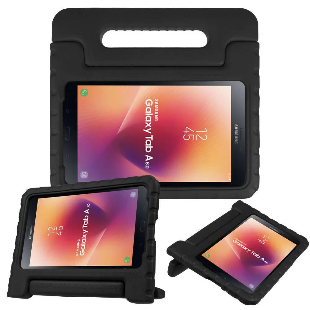 Black Защитный чехол EVA с держателем для рук для samsung Galaxy Tab A 8,0 SM-T380 T385 чехол безопасный противоударный чехол для планшета EVA - Цвет: Black