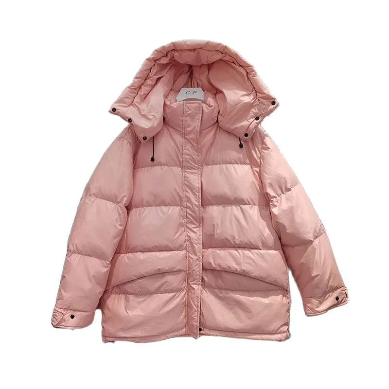2021 Winter Women's Down Coats Korean New Large Size Hooded Quilted Coat For Women Loose Short Parka Thick Warm Puffer Jacket