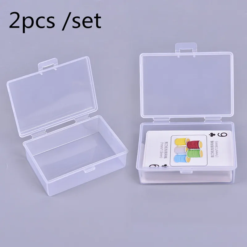 

New 2pcs Transparent Plastic Boxes Playing Cards Container Plastic Storage Case Packing Poker Game Card Box For Pokers Set