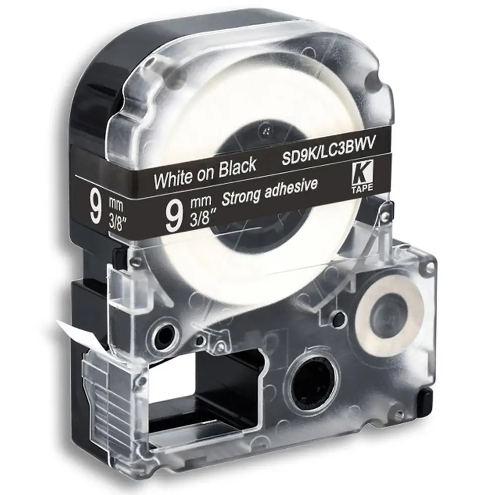 CIDY 1 шт. 9 мм черный на белом SS9KW/LC-3WBN LC-3WBN9 LC 3WBN лента для kingjim/epson Для LW300 LW400 с Заводской ценой - Цвет: white on black