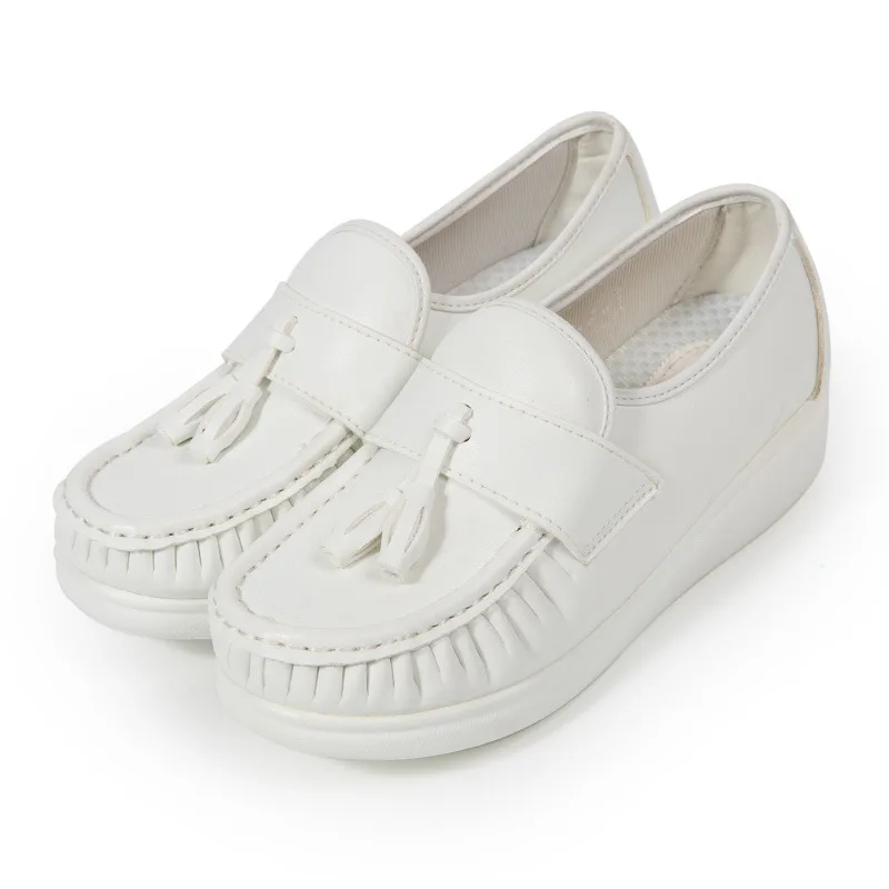

Sponge Cake Sole Nurse Shoes White Shoes Mom Shoes Comfortable Non-Slip Air Cushion EVA Sole Fashion Nurse Shoes Pea Shoes